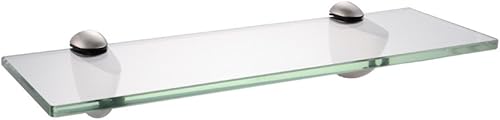 Estante para baño de la marca KES Hechode vidrio templado de 03 pulgada de grosor soporte de pared rectangular soporte cromado refinado BGS3200-P Estante para baño de la marca KES Hechode vidrio templado de 03 pulgada de grosor soporte de pared rectangular soporte cromado refinado BGS3200-P