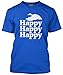 Price comparison product image Happy Happy Happy Duck Men's Unisex T-Shirt - blue Large