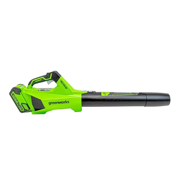 Greenworks 40V Brushless Cordless Leaf Blower (125 MPH /450 CFM) / Turbo Mode Electric Axial Jet Blower, High Power, Lightweight & Quiet for Yard Patio Driveways Debris Leaves Dust Cleanup, Tool Only by Greenworks - Image 8