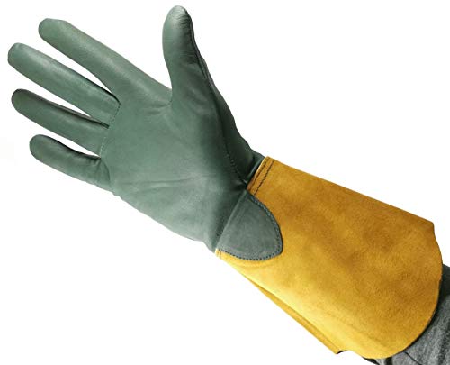 LTG Multi-Purpose Leather DIY & Gardening Gloves, Green Yellow, 2 Count (Pack of 1) - Image 4