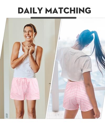 Chuarry 6 Pack Women Pajama Short Sleep Short Sleepwear Lounge Shorts Sleep Boxers Bottom with Pockets3