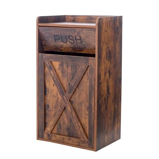 Wooden Trash Can Cabinet with Push Door