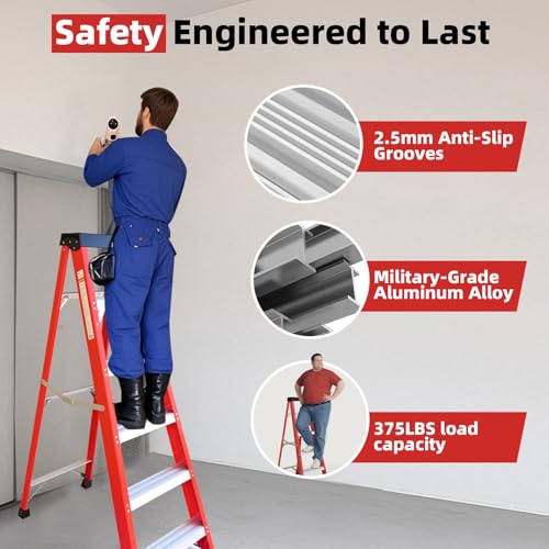 Image of Ladder 6-Foot Fiberglass Platform Step Ladder