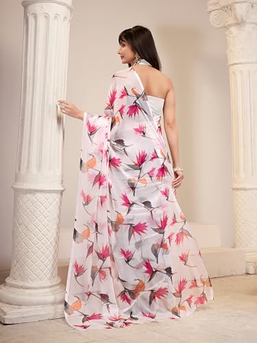 Image of Garden Vareli Floral Print Nara Chiffon Saree 73475