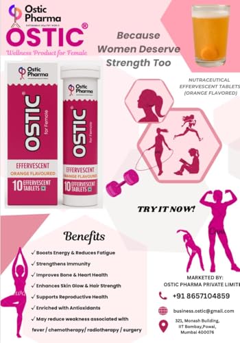 Image of Ostic: Wellness Product for female | Orange Flavour | Multivitamins and mineral | 10 Tablets