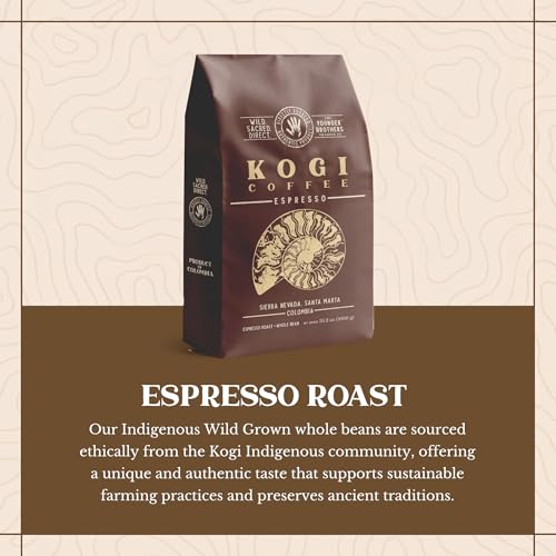 The Younger Brothers Trading Co. Kogi Coffee | Indigenous Wild Grown Whole Bean | Ethically Sourced Single Origin Colombian Coffee | Kogi Espresso Roast | (12oz Bag)