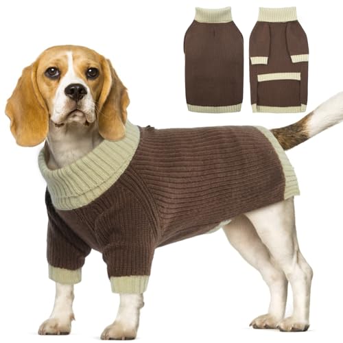 Pull chaud chien col roulé camel taille moyenne - 2