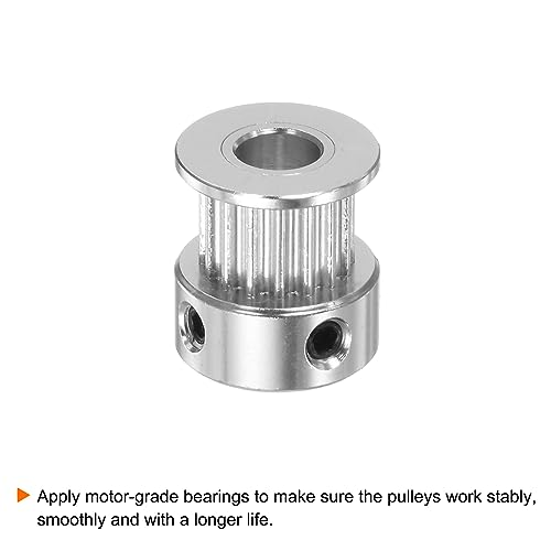 sourcing map 10Stk 2GT Umlenkrolle 16 Zähne 5mm Bohrung 13mm Durchmesser Aluminum Zahnriemen mit 2mm Sechskant Schlüssel für 6mm Breite Gürtel 3D Drucker CNC Maschine Zubehör Silberton