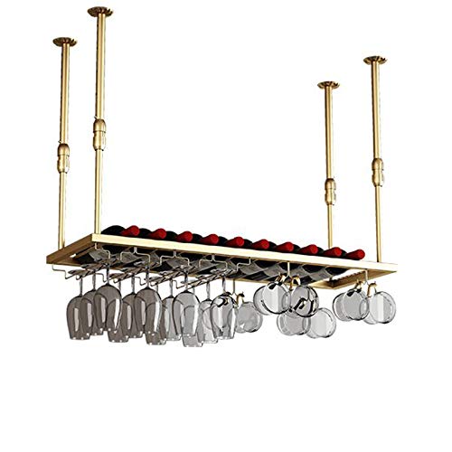 Support de rangement pour verres à vin suspendu d'architecte doré - 2