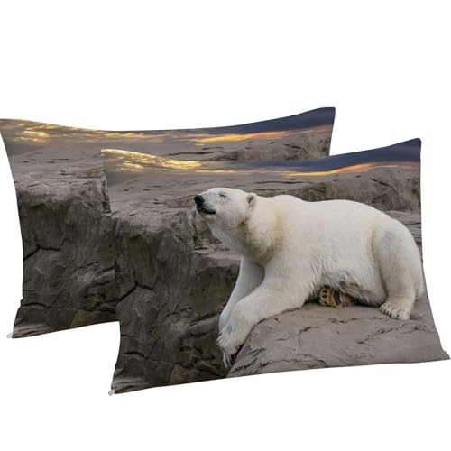 Parure de lit ours blanc avec housse de couette 160x200 en microfibre zippée - 8