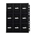 Vault X 9 Pocket Sideloading Pages for 3 Ring Binder, Double-Sided A4 Sideloaders, Storage for Collectible Card Games, Sports, TCG (Black, 50 Pack)