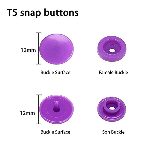 World 9.99 Mall Buttons Snap and Snap Pliers Set, 150Pcs T3 T5 T8 Professional-Grade Baby Clothing Snaps with 15-Color and Snap Starter for Sewing and Crafting and for Bibs Cloth Diapers Clothing