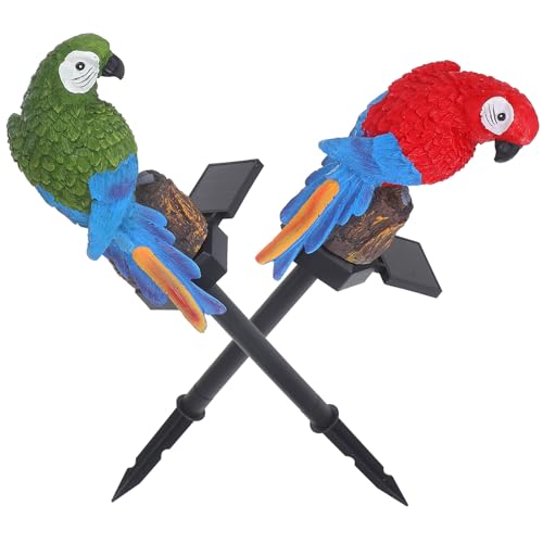 Lampe LED décorative rouge et verte lot de 2 éclairages solaires paysagers extérieurs étanches