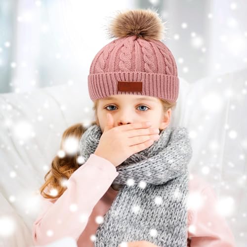 Sombreros de invierno para niños con cuello térmico que bloquea el viento 2
