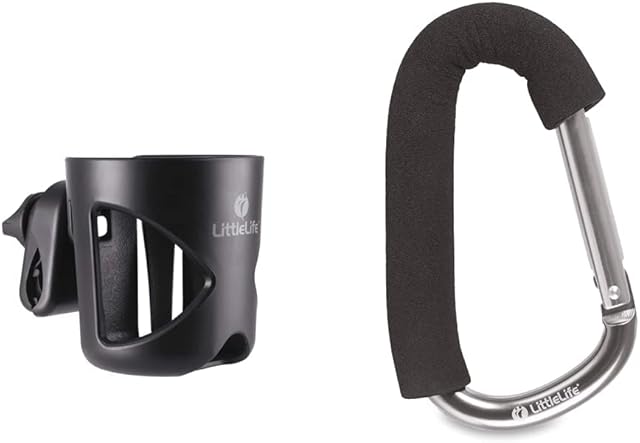 LittleLife Buggy And Pushchair Universal Cup Holder Adjustable Bottle Organiser for Stroller, Drink and Coffee Cup Holder