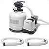 INTEX 3000 GPH Above Ground Swimming Pool Sand Filter Pump with Automatic Timer with 2 Pack of 1.5" Diameter 1500 GPH Pump Replacement 59" Hoses