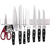 GORILLA GRIP Stainless Steel Magnetic Knife Holder for Wall, Magnet Bar for Knives, Tools, Supplies, Heavy Duty Metal Strip Holds Up to 6 lbs, Kitchen Organizer, 12 in, Non-Adhesive, Drilling Required