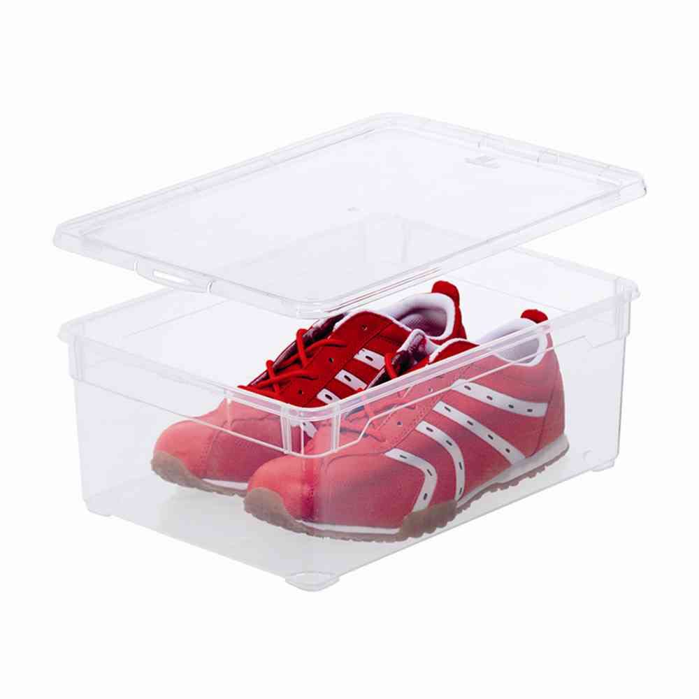 Rotho transparente Aufbewahrungsbox für Schuhe, 10 l, Maße L 36,5 x B 26,5 x H 14 cm