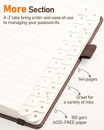 Wemate WM-XQMMJLB-ZO Password Book With Alphabetical Tabs thumb #2