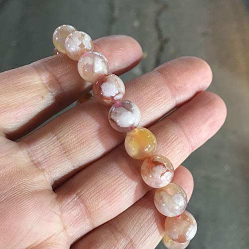 Bracelet d'agate naturel à fleurs flottantes perles de pierre - 4