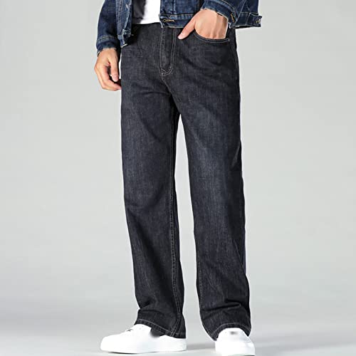 Men's Relaxed Straight Fit Jean Loose Fit Basic Stretch Denim Pants Classic Vintage Casual Comfort Jeans Pant4