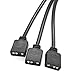 OPSFALCON ARGB Splitter Cable, 5V 3 Pin Addressable RGB Splitter with 3 Pin Connector for Computer Chassis, 1-to-3 ARGB Cable, 11.8 Inches, 2 Pack