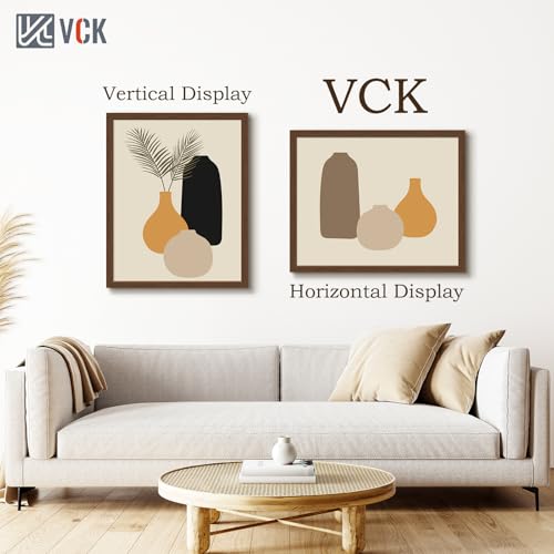 Image of VCK 24x30 Poster Frame Solid Wood brown 3 Pack Picture Frames 24 x 30 Inches with Wall Mounting Hanging