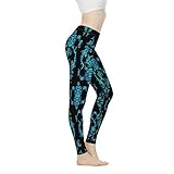 Biyejit Damen-Leggings, Yogahose mit hohem Taillenbund, Workout-Leggings, Polynesische Meeresschildkröte, XL