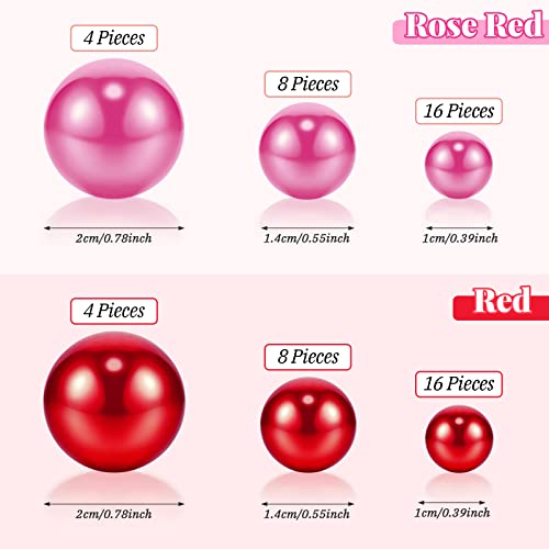 Mtlee 2106 Pieces Red Heart Vase Fillers Love Pearl For Vase Fillers Floating Candles Centerpieces Vase Bead For Wedding Candle Party Table Home Festival Decor Valentine's Day (Romantic Style) #TOP1