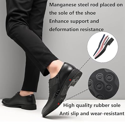 SANNAX Men’s Oxfords Formal Lace Up Dress Shoes, Classic Business Casual Leather Shoes for Men4