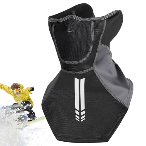 冬のフェイスマスク - 防風 反射ストリップ付き - 冬用ネックゲイターフェイスカバー - ハイキング アイススケート スノーボード 通勤用 女性 大人 高齢者 ティーンズ向け