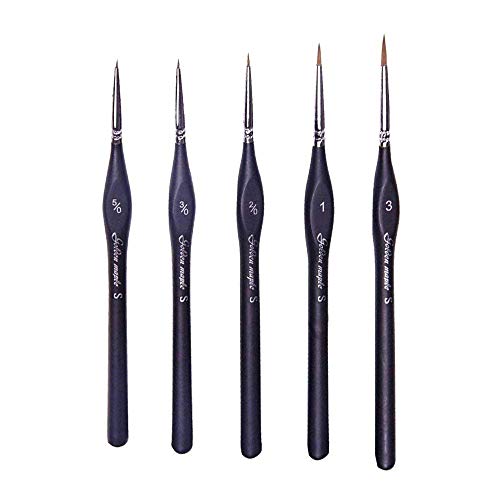 Detail Paint Brush Set- 5 Sizes with Triangular Handle for Detailing
