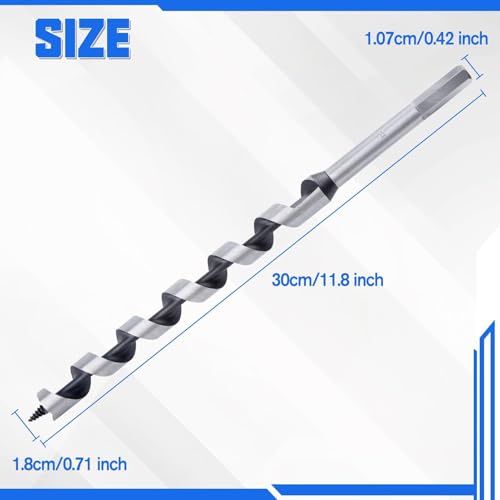 SPEEDWOX 3/4-Inch x 12-Inch Long Auger Drill Bit For Wood Hex Shank 2/5-Inch One Piece, Ship Auger Long Drill Bit For Wood Hole Cutter In Hardwood, Softwood, Plastic, Drywall And Composite Materials 2 SPEEDWOX 3/4-Inch x 12-Inch Long Auger Drill Bit For Wood Hex Shank 2/5-Inch One Piece, Ship Auger Long Drill Bit For Wood Hole Cutter In Hardwood, Softwood, Plastic, Drywall And Composite Materials - Image 2