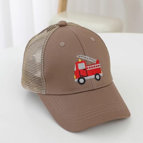 Kids Fire Engine Hat for Baby Boys Summer Adjustable Hollow Baseball Hats Sun Protection Embroidery Fire Truck Caps2