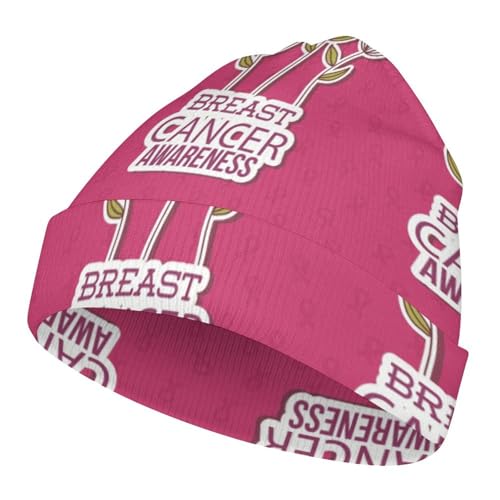 Breast Cancer Awareness Kids Beanie Hat for for Girls Boys Children Cap Winter Knitted Chemo Cancer Headwear Accessories Gifts Decoration Black