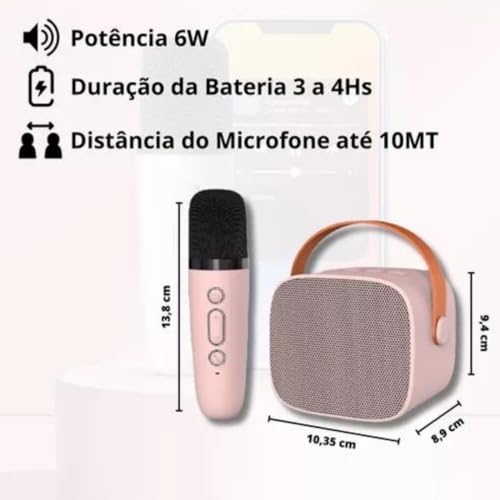 Mini Karaokê Infantil Bluetooth Caixa de Som Com Microfone Com Efeito De Vozes Divertidas Para Brinc