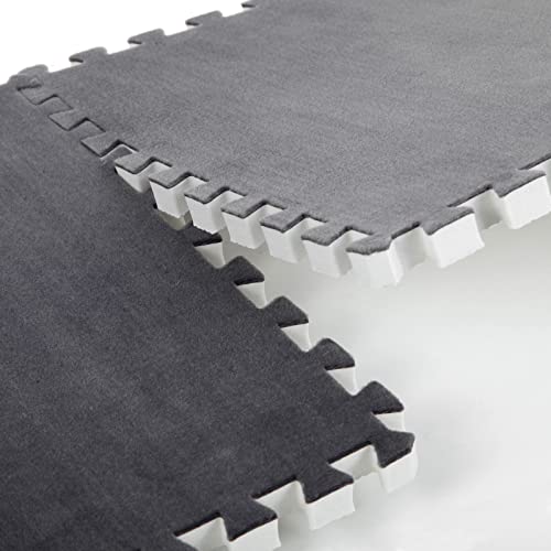 Smabee 12Pcs Interlocking Carpet Eva Foam Mats Soft Area Rugs Protective Floor Tiles Exercise Play Mat For Children Kids Room Parlor Bedroom Home 11.8" X 11.8" (Gray) #TOP4