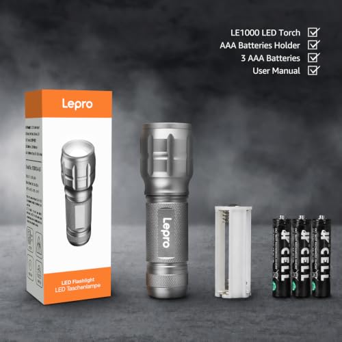 Image of Lepro LED White Light Flashlight, High Lumens Waterproof Adjustable Focus