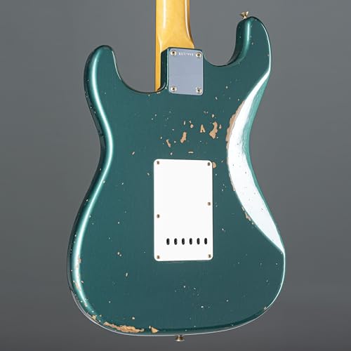 Fender ’65 Stratocaster Relic RW Sherwood Green Metallic #132994 – Guitare Électrique - Les Beatles, Paul McCartney, John Lennon, RIngo Starr, George Harrison Fender '65 Stratocaster Relic RW Sherwood Green Metallic #132994 - Guitare Électrique – Image 8