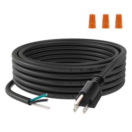 FIRMERST 14 Gauge SJTW Replacement Power Cord, 20 Feet, 3 Prong by FIRMERST - Used condition - US$22.09