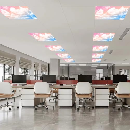 Image of 8 Pcs Fluorescent Light Covers with 80 Magnets Decorative for Classroom Ceiling Light 4 x 2 Feet Magnetic Light Covers Filter Easy Install for Office Hospitals & Home Drop Ceiling Supplies