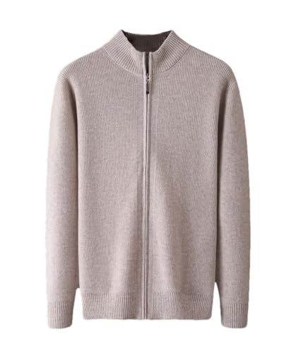 Men's Semi High Neck Sweater Solid Color Knitted Business Casual Cardigan Men's Long Sleeve Sweater