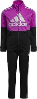 girls Zip Front Classic Tricot Jacket and Joggers Set (6X, Sonic Fuchsia)