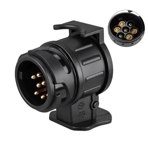 13 Pin to 7 Pin Towing Plug Adapter, Caravan Socket Converter, Electrical Converter Socket 13 to 7 Pin Connector for Towbar Lighting and Power Systems, Waterproof, Easy Plug & Play Installation