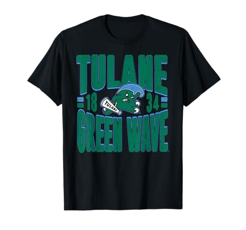 Tulane Green Wave Vintage 90's Retro Black T-Shirt