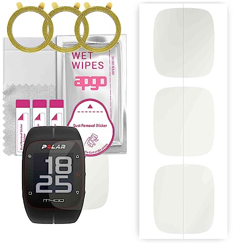 apgo 3x Hydrogel Matte Screen Protector per Polar M400 HR, pellicola idrogel, flessibile, TPU morbido con posizionamento dello strato di facile installazione