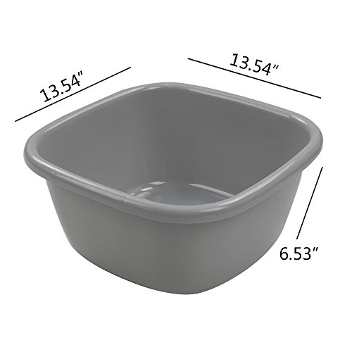 Begale 3-Pack Wash Basin, Gray Dishpan Bin, 16 Quart #TOP1