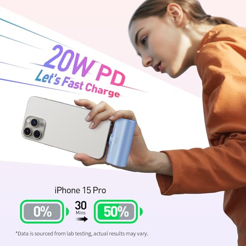 Image of iWALK Portable Charger for iPhone 17 /16 /15 USB-C Small Power Bank 20W 4,500mAh Fast Charging Battery Pack Compatible with iPhone 15 /16 /17 Plus /17 Pro /17 Pro Max, Samsung Galaxy S25 /S24 /S23 Android