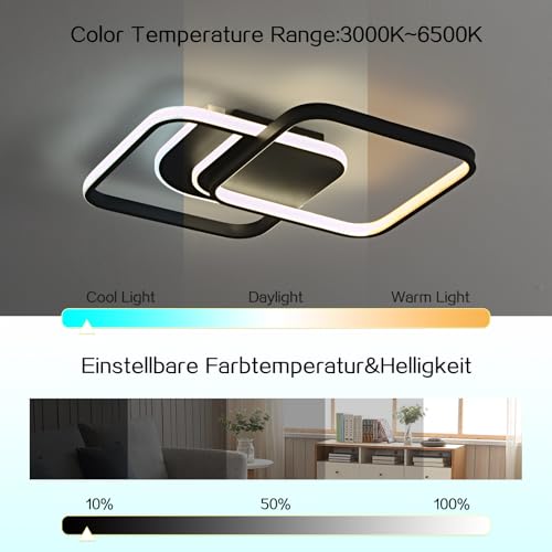 Plafonnier LED Dimmable 45W : Finis les Éclairages Trop Vifs dans la Chambre - 3