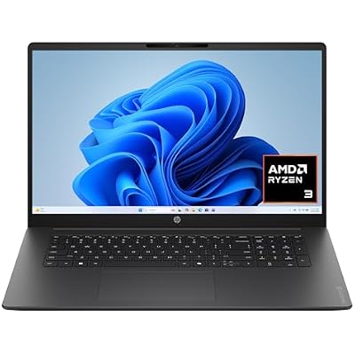 HP OmniBook 3 17.3 inch Laptop PC, FHD Display, AMD Ryzen 3 30, 8 GB RAM, 512 GB SSD, AMD Radeon 610M Graphics, Windows 11 Home, Mica Silver, 17-dp0199nr